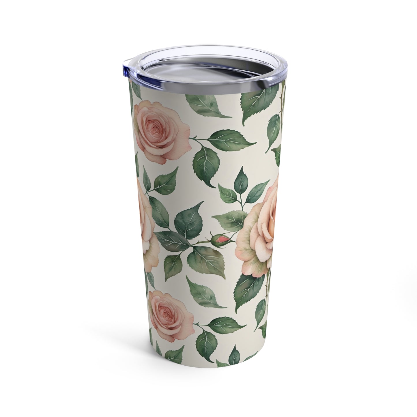 Watercolor Pink Roses Tumbler 20oz 2