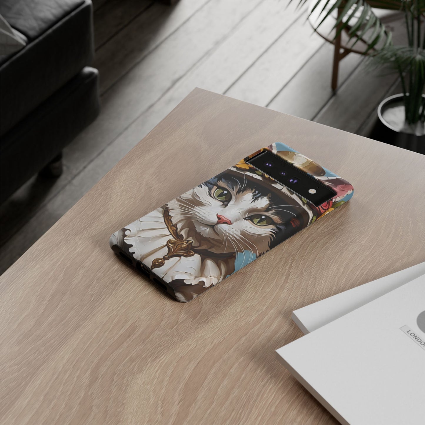 Oil Painting Cat Tough Phone Cases (A Lady)