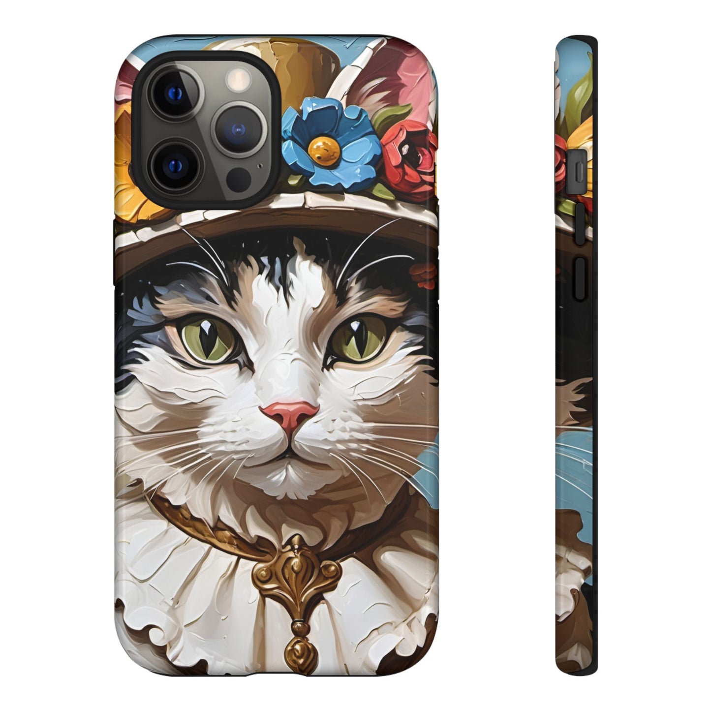 Oil Painting Cat Tough Phone Cases (A Lady)