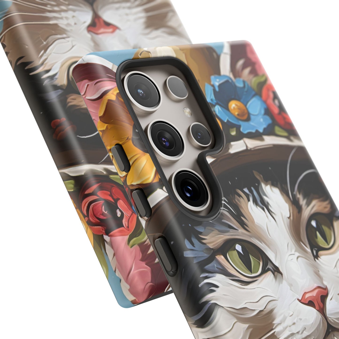 Oil Painting Cat Tough Phone Cases (A Lady)
