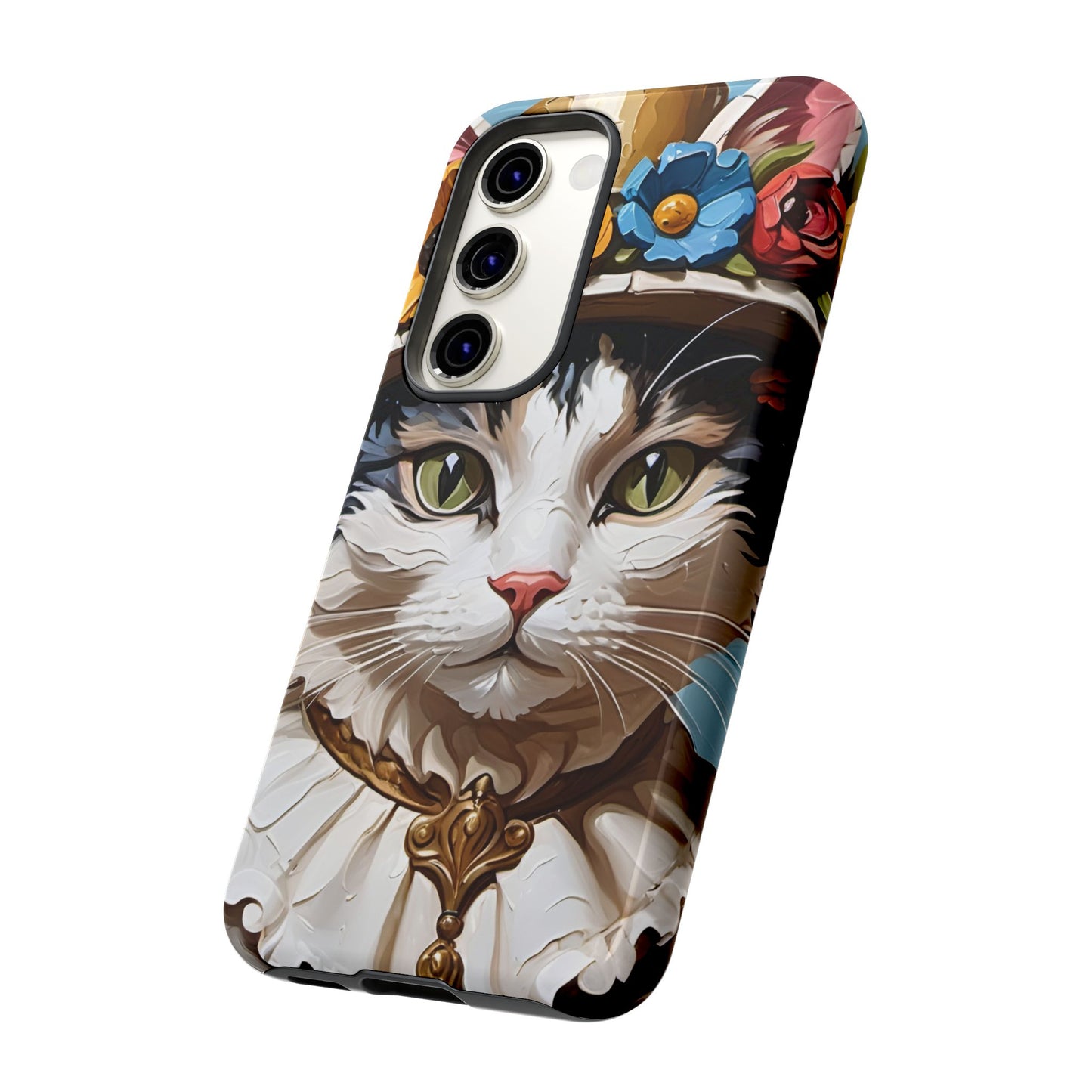 Oil Painting Cat Tough Phone Cases (A Lady)