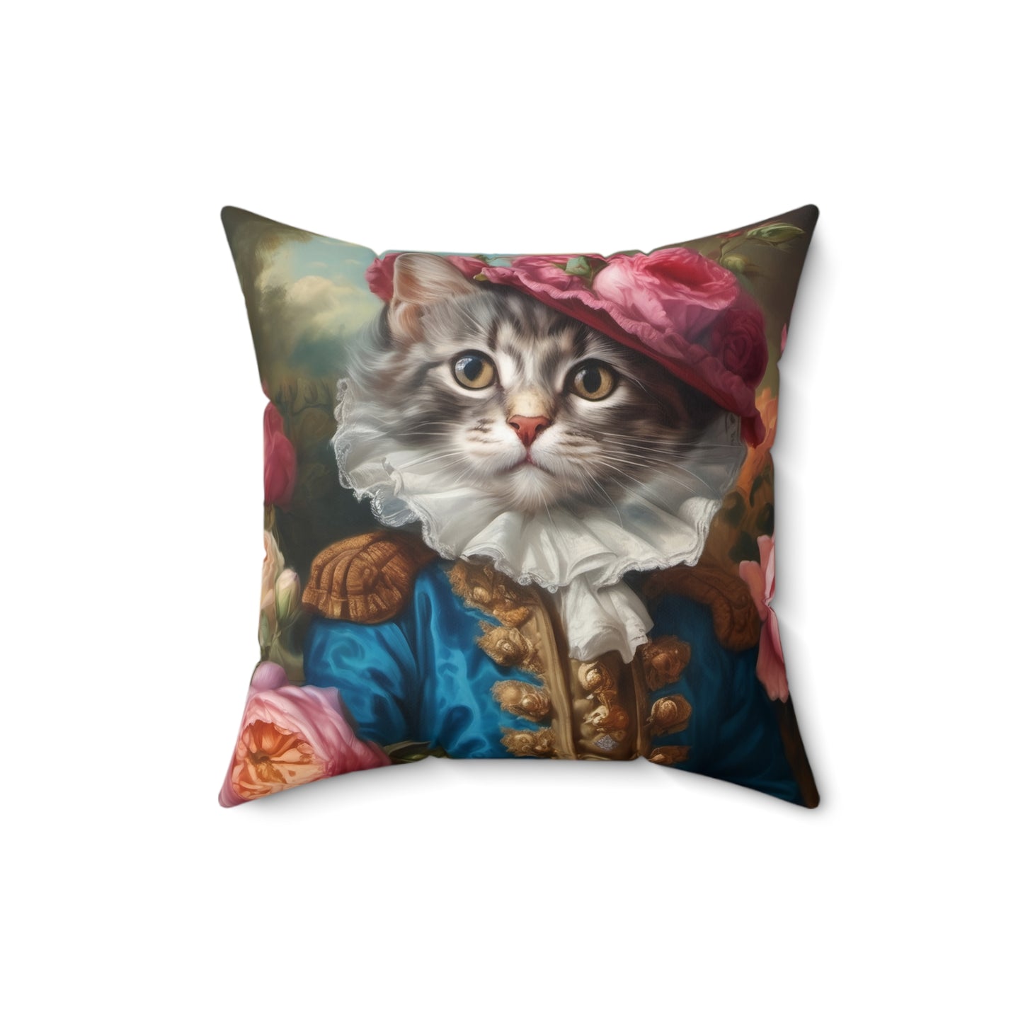 Rococo Cat Square Pillow (A Kitten 2)