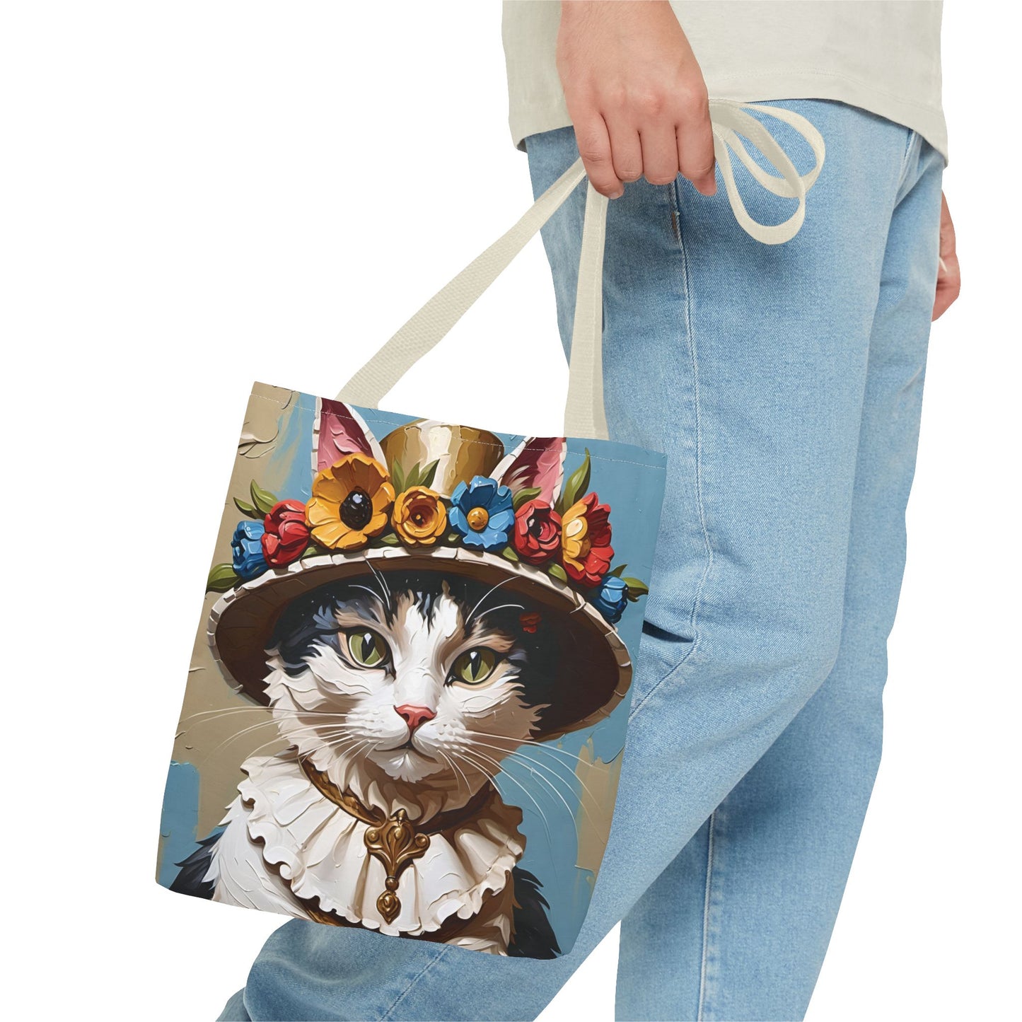Cat Portrait in Oil Tote Bag
