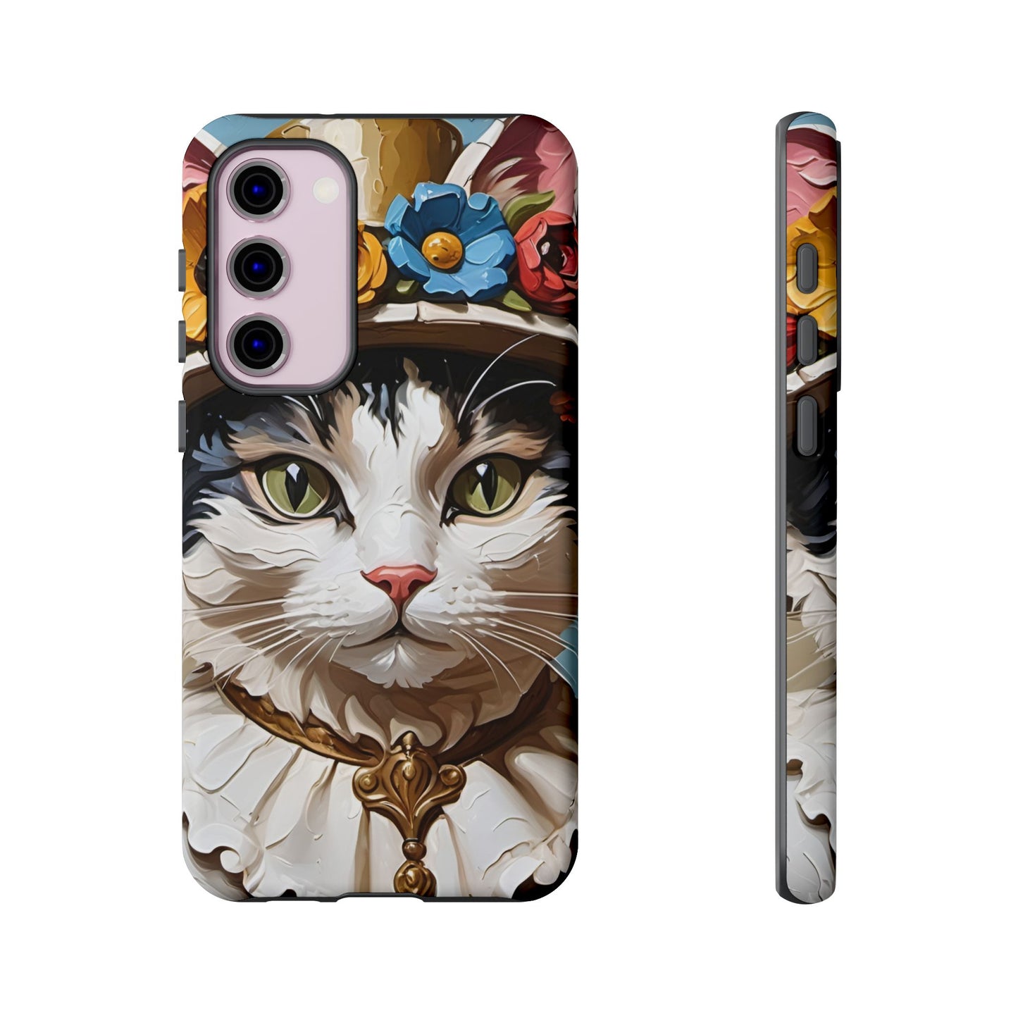Oil Painting Cat Tough Phone Cases (A Lady)
