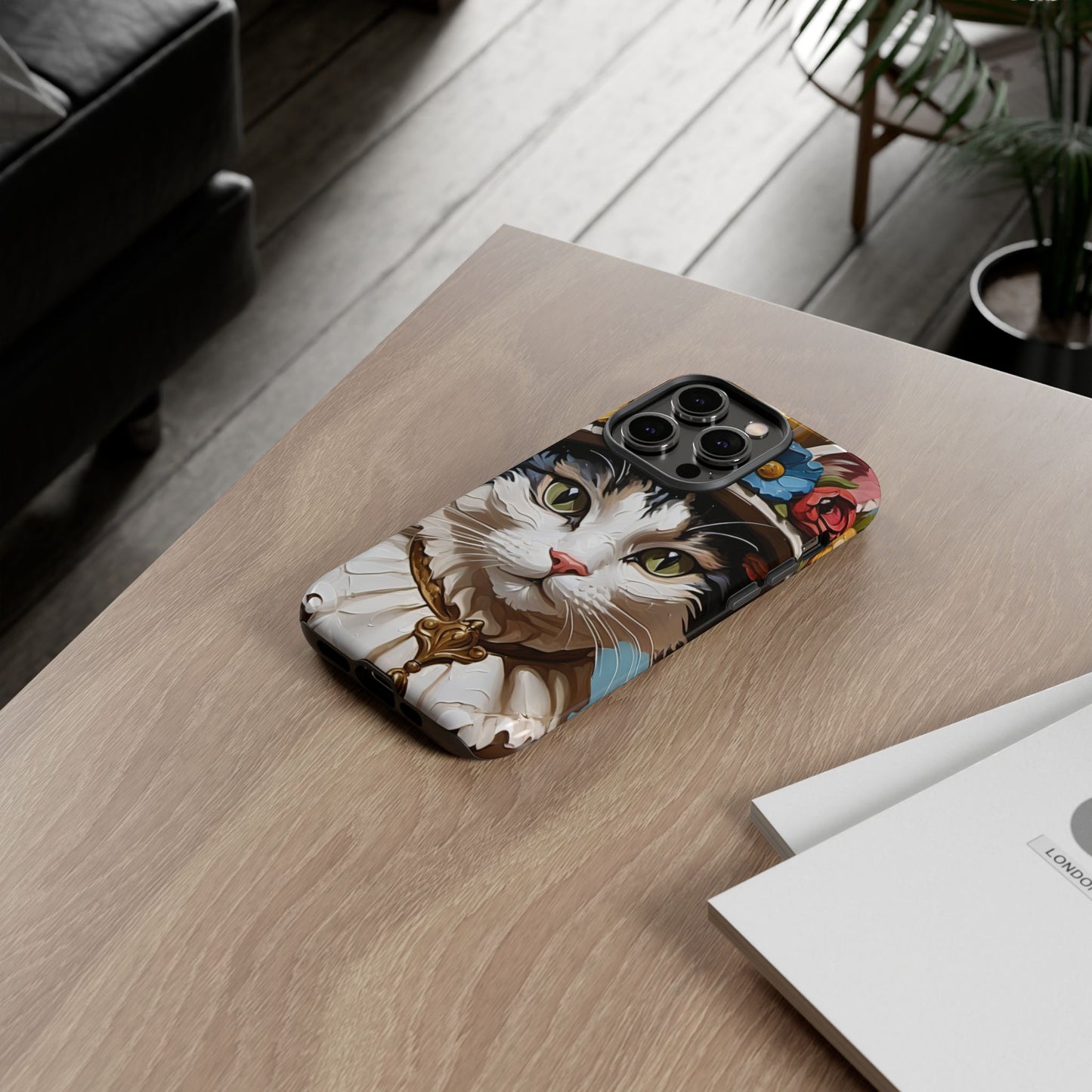 Oil Painting Cat Tough Phone Cases (A Lady)