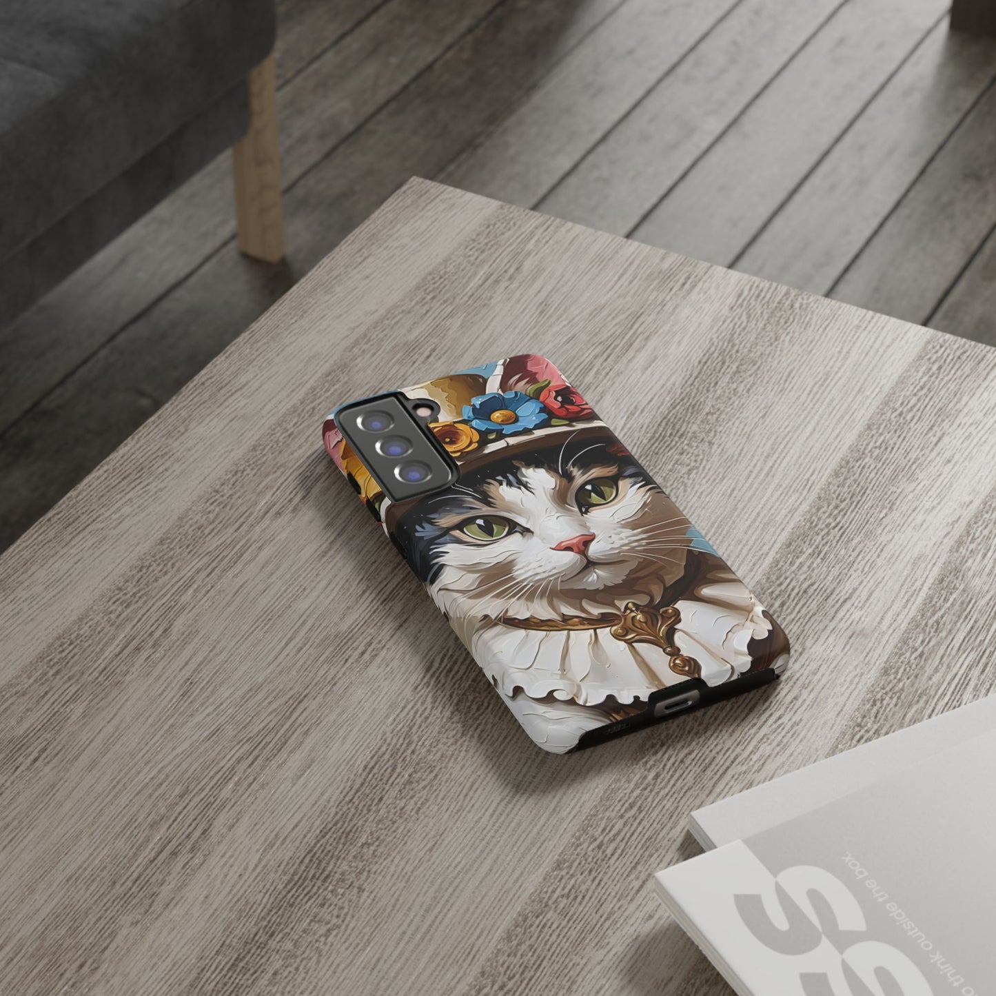 Oil Painting Cat Tough Phone Cases (A Lady)
