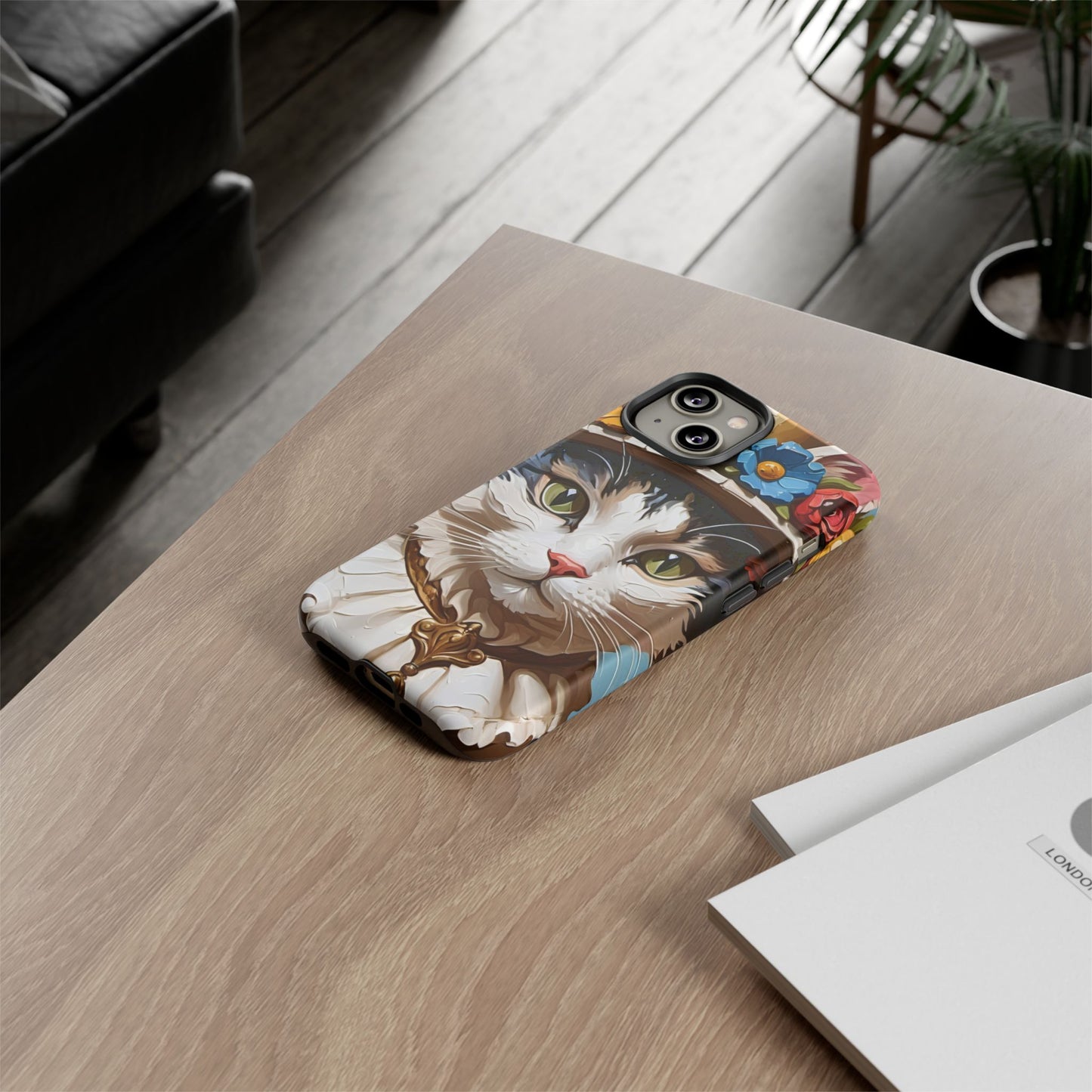 Oil Painting Cat Tough Phone Cases (A Lady)