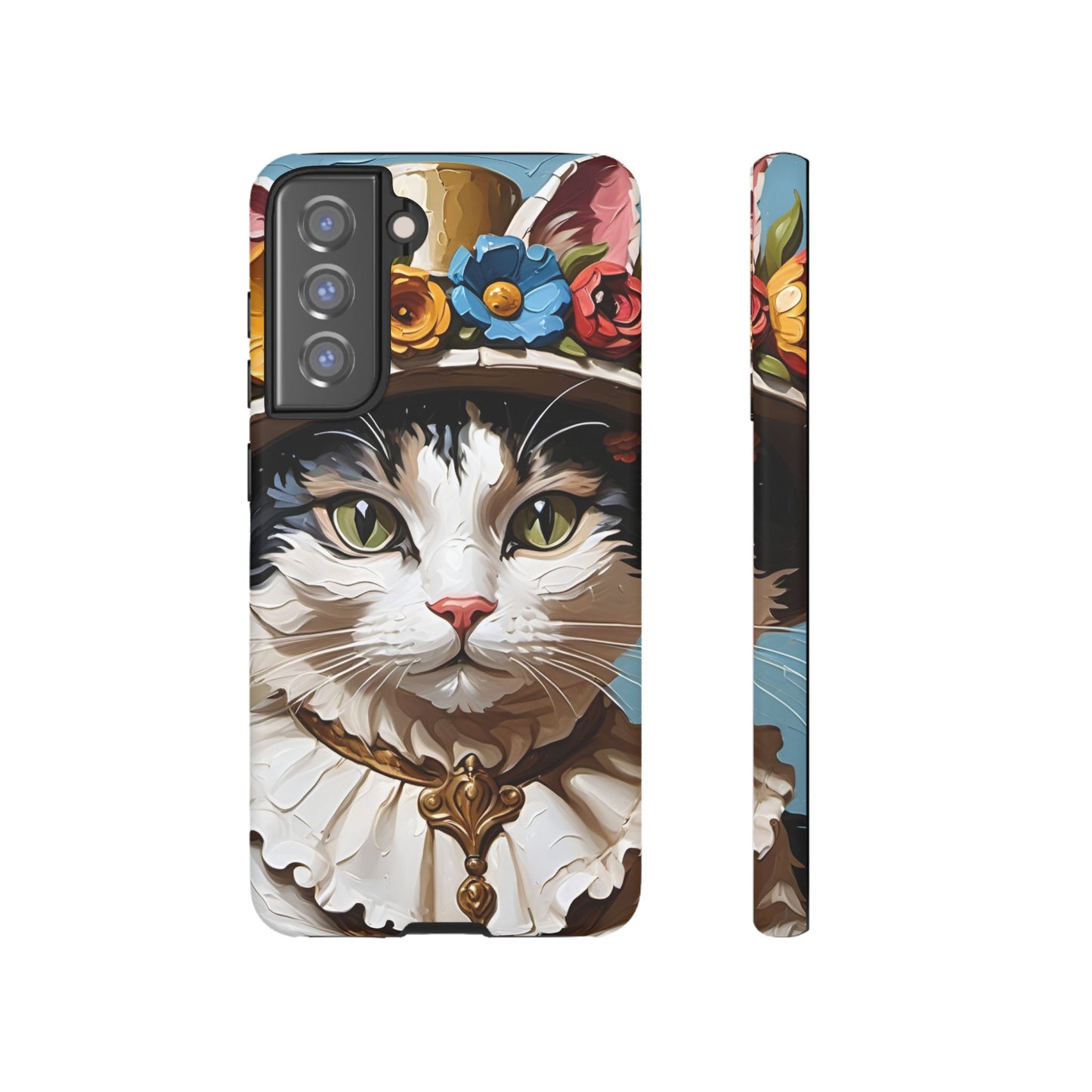 Oil Painting Cat Tough Phone Cases (A Lady)