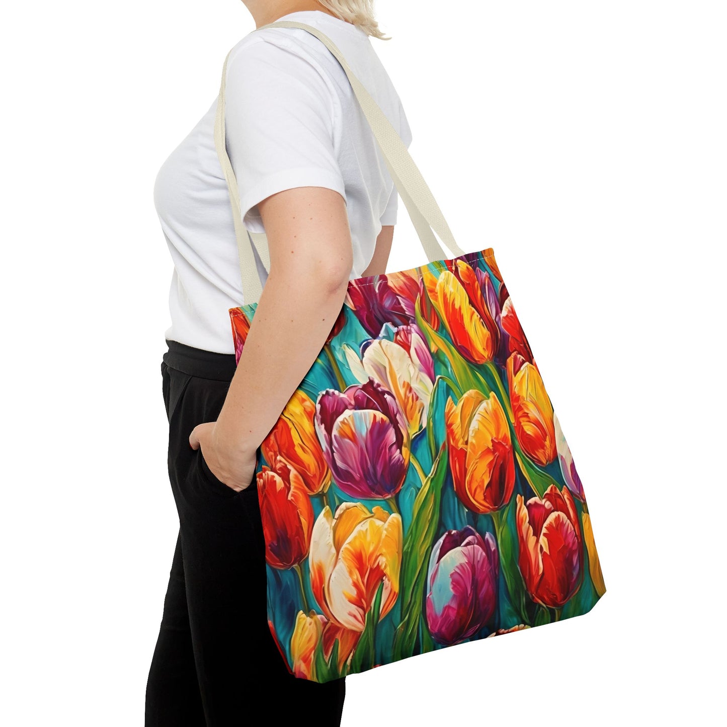 Vincent Van Gogh inspired Colorful Tulips Tote Bag