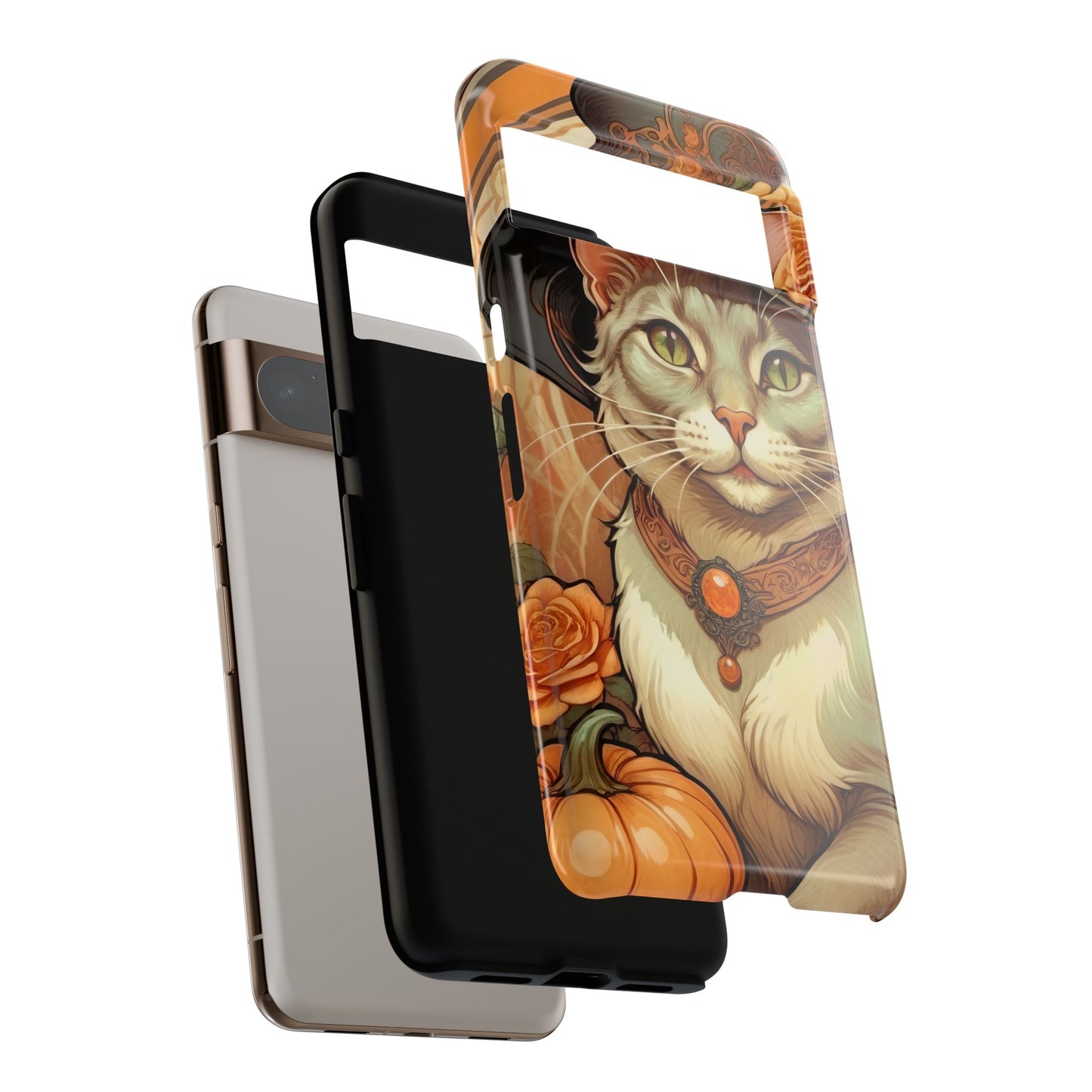 Halloween Alphonse Mucha Tough Phone Cases (A gentleman cat)