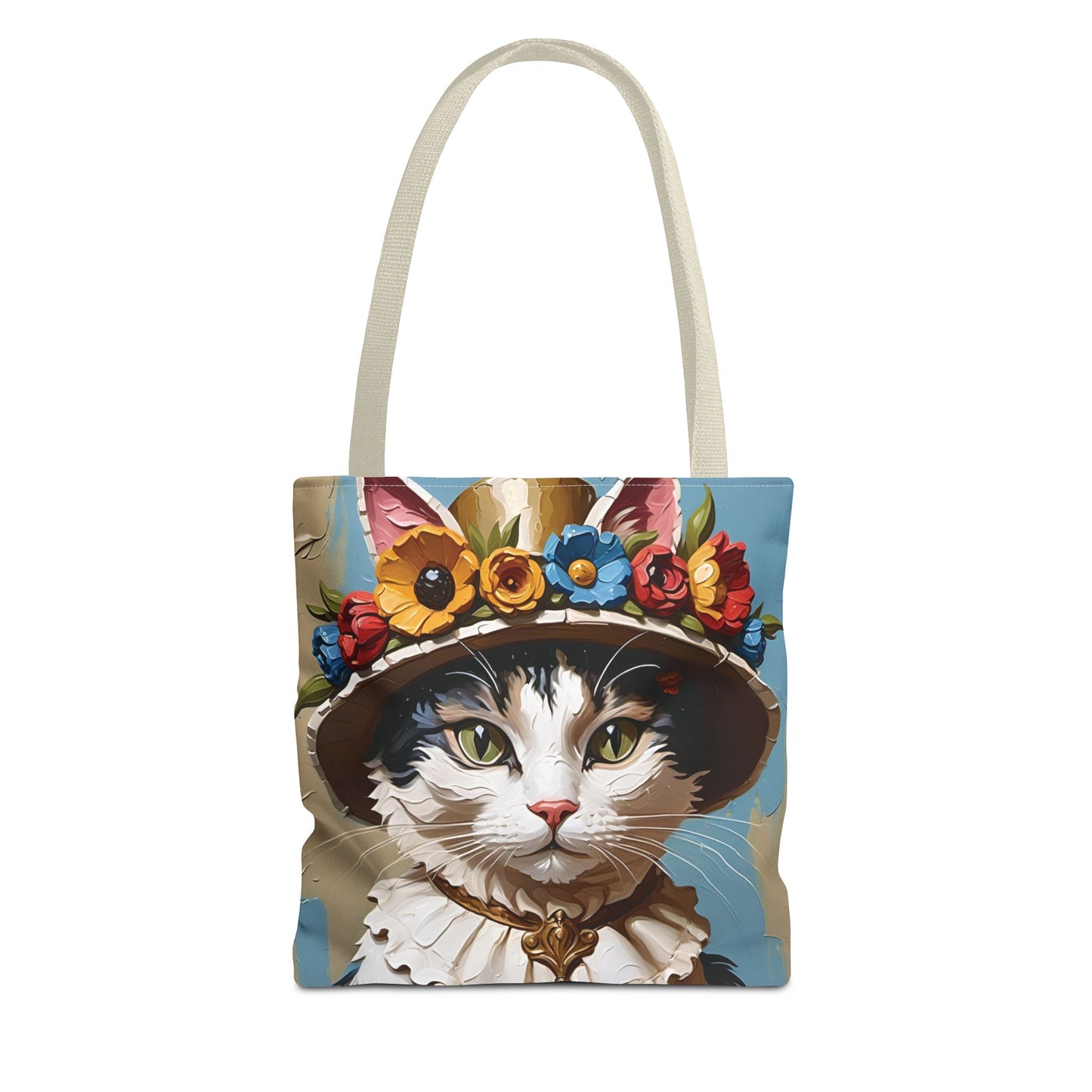 Cat Portrait in Oil Tote Bag