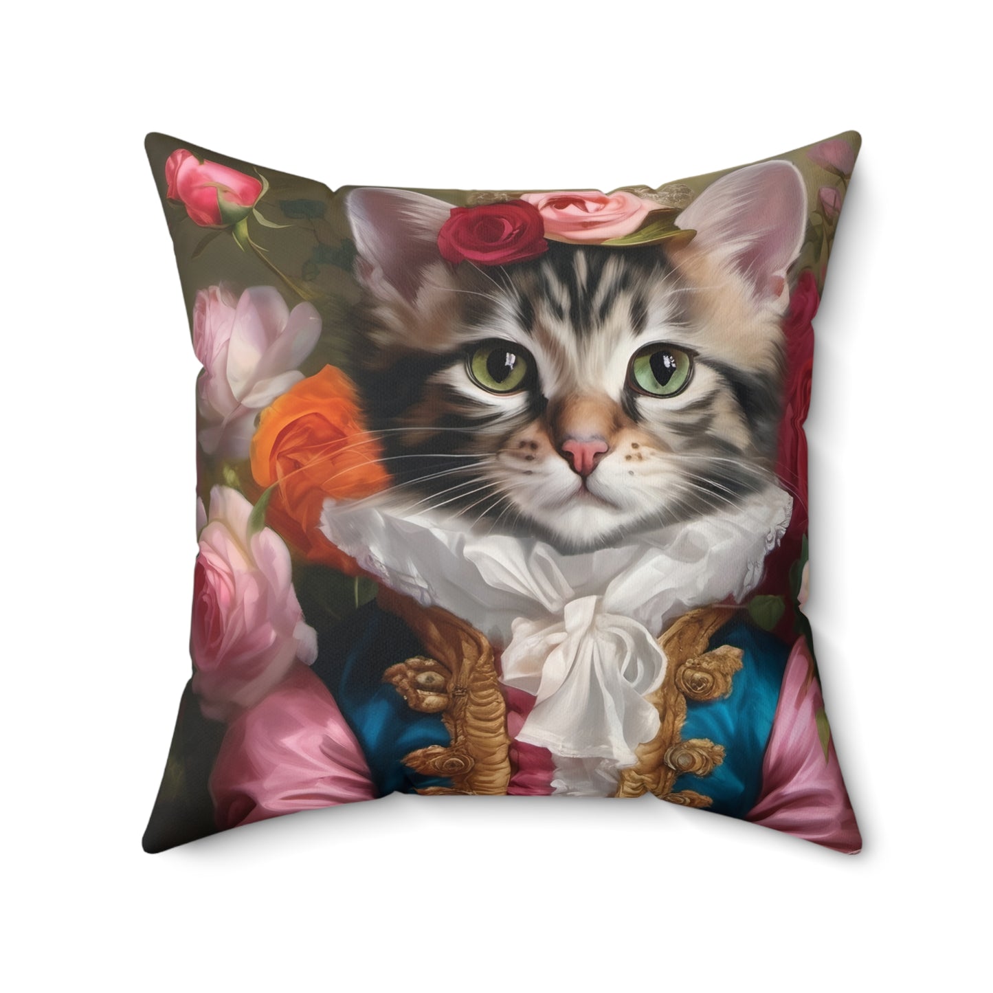 Rococo Cat Square Pillow (A Kitten 2)