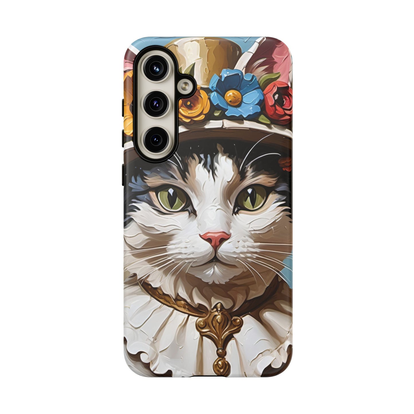 Oil Painting Cat Tough Phone Cases (A Lady)
