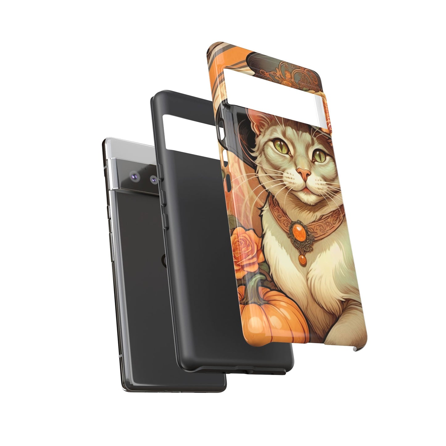 Halloween Alphonse Mucha Tough Phone Cases (A gentleman cat)