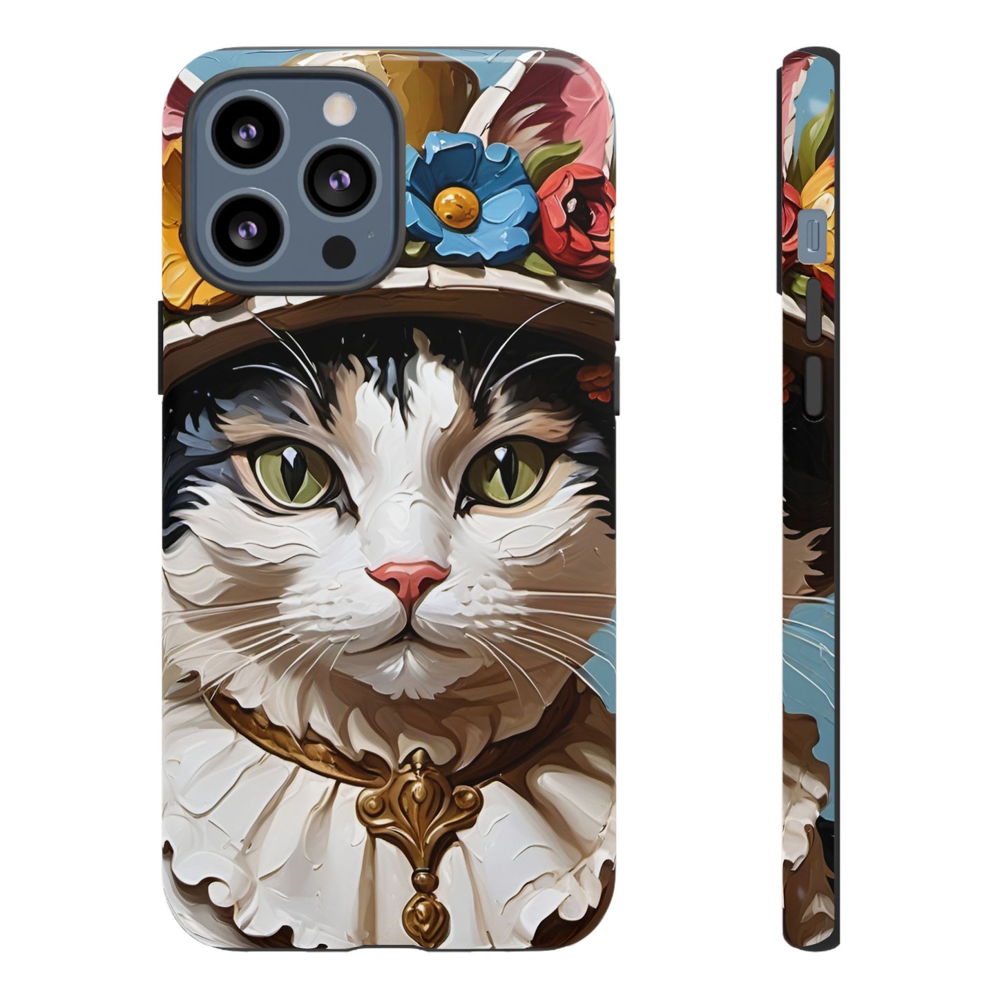 Oil Painting Cat Tough Phone Cases (A Lady)