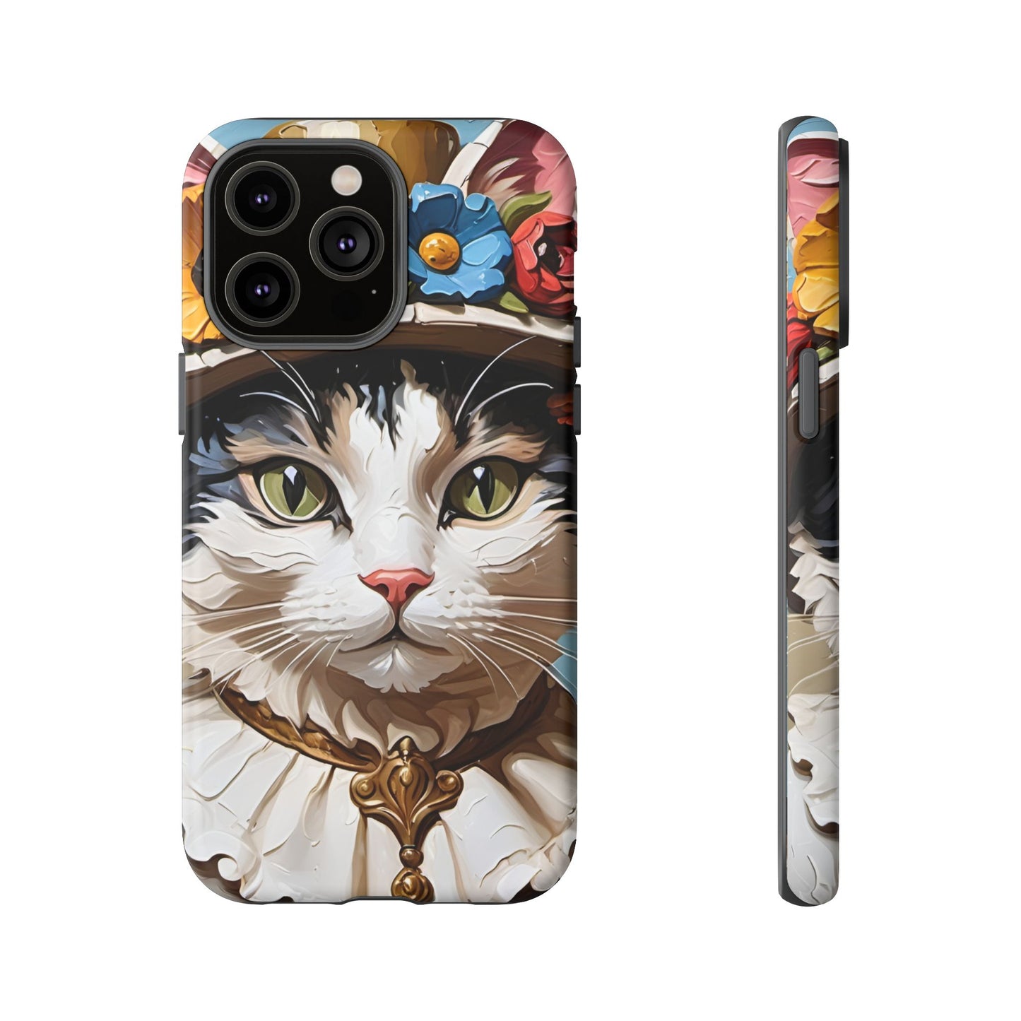Oil Painting Cat Tough Phone Cases (A Lady)