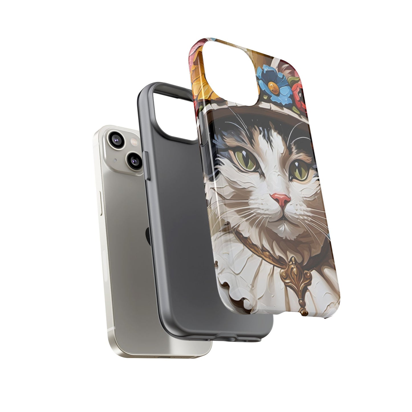 Oil Painting Cat Tough Phone Cases (A Lady)