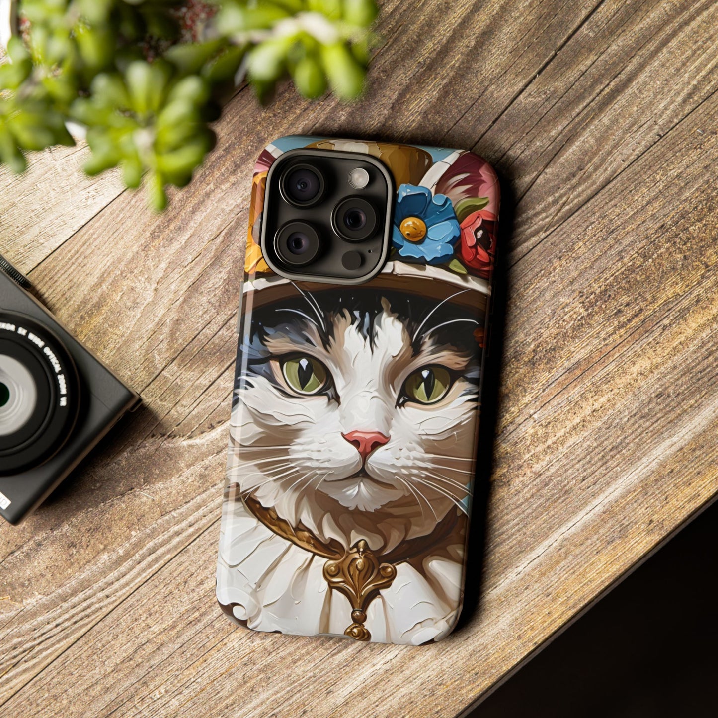 Oil Painting Cat Tough Phone Cases (A Lady)