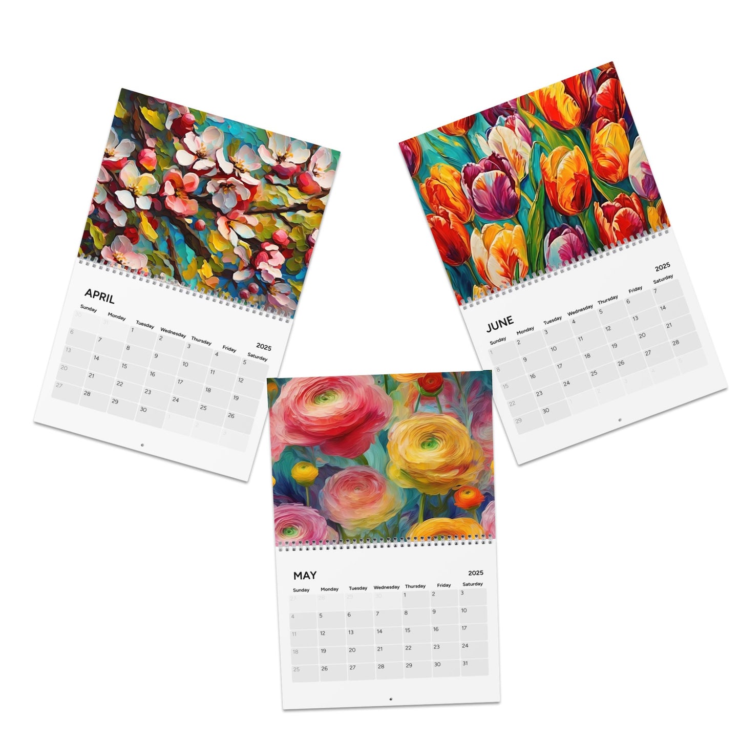 Vincent Van Gogh and Claude Monet inspired Floral Calendar (2025)