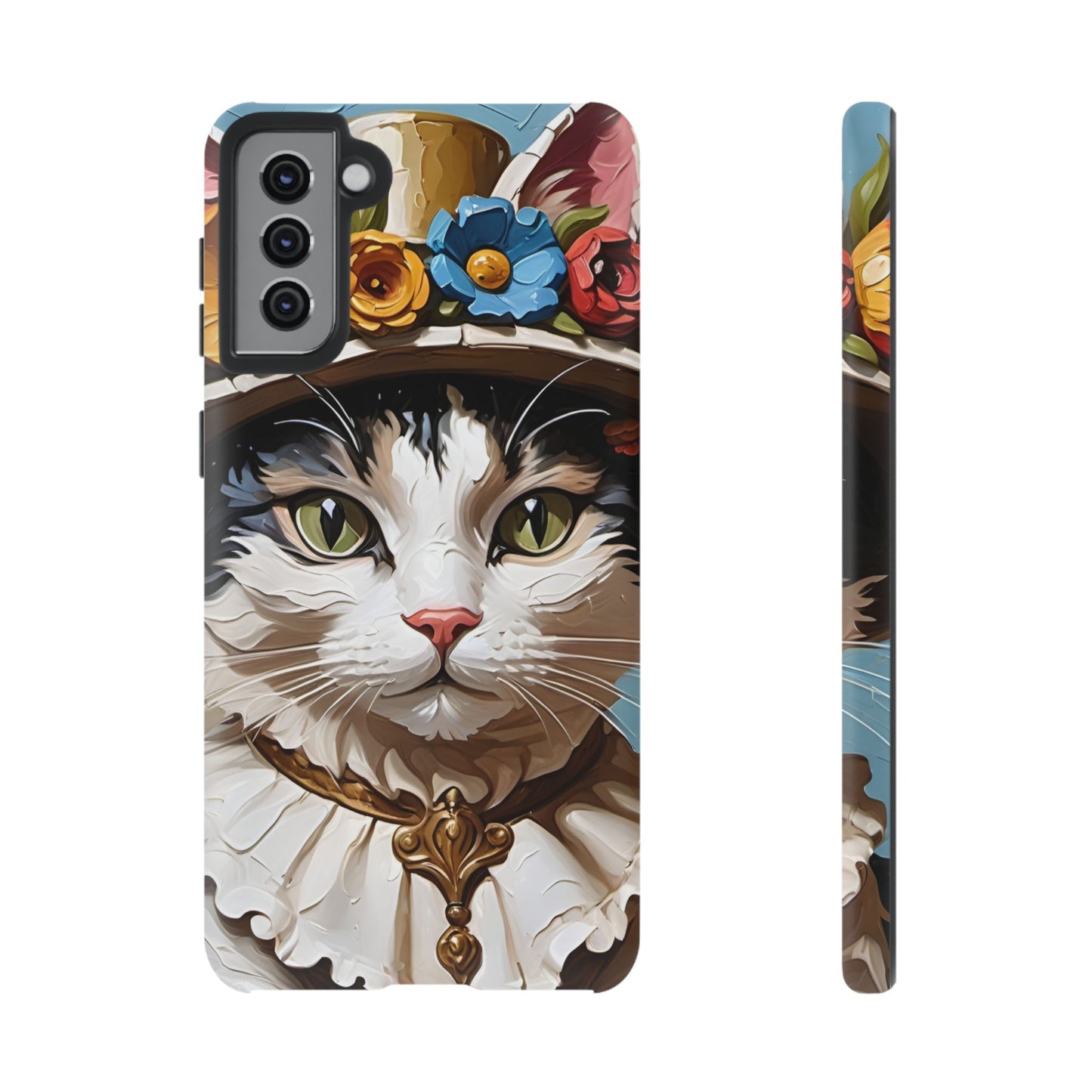 Oil Painting Cat Tough Phone Cases (A Lady)