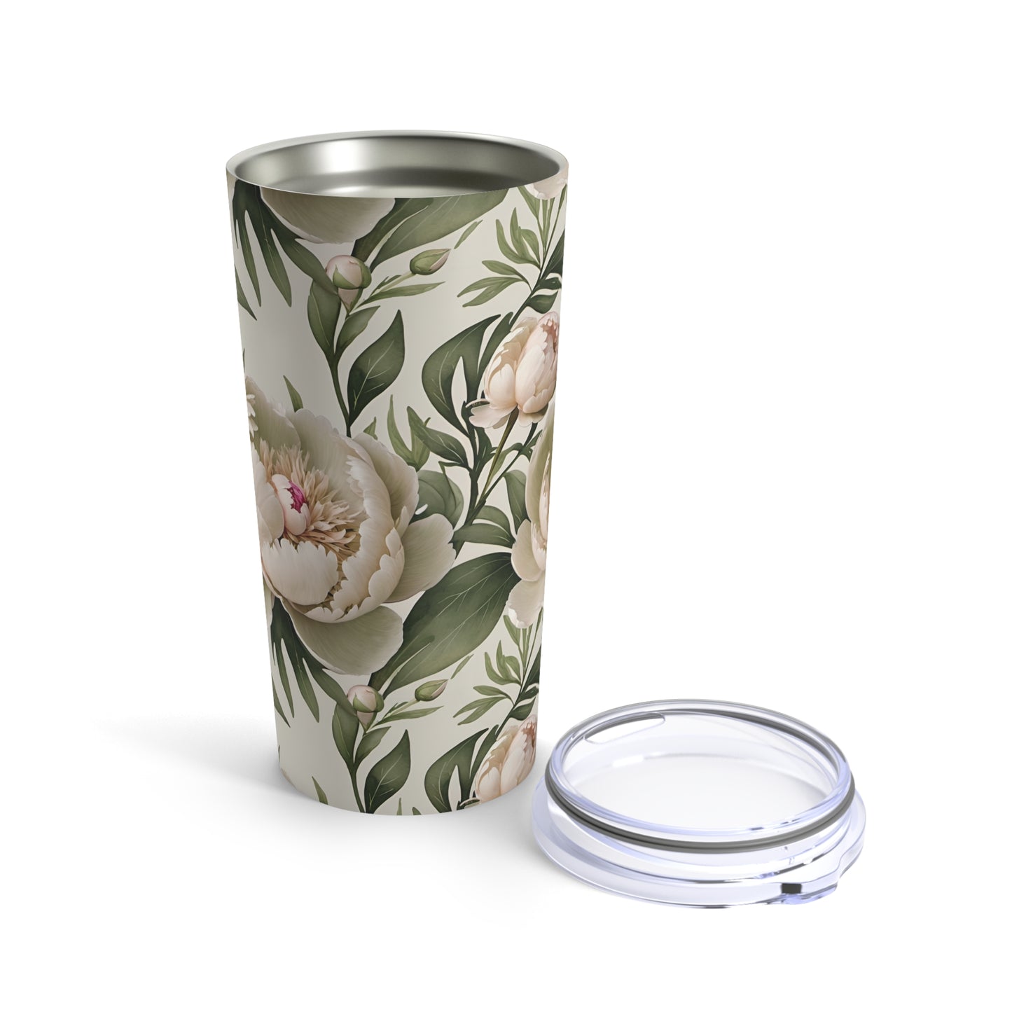 Watercolor Tender Peonies Tumbler 20oz