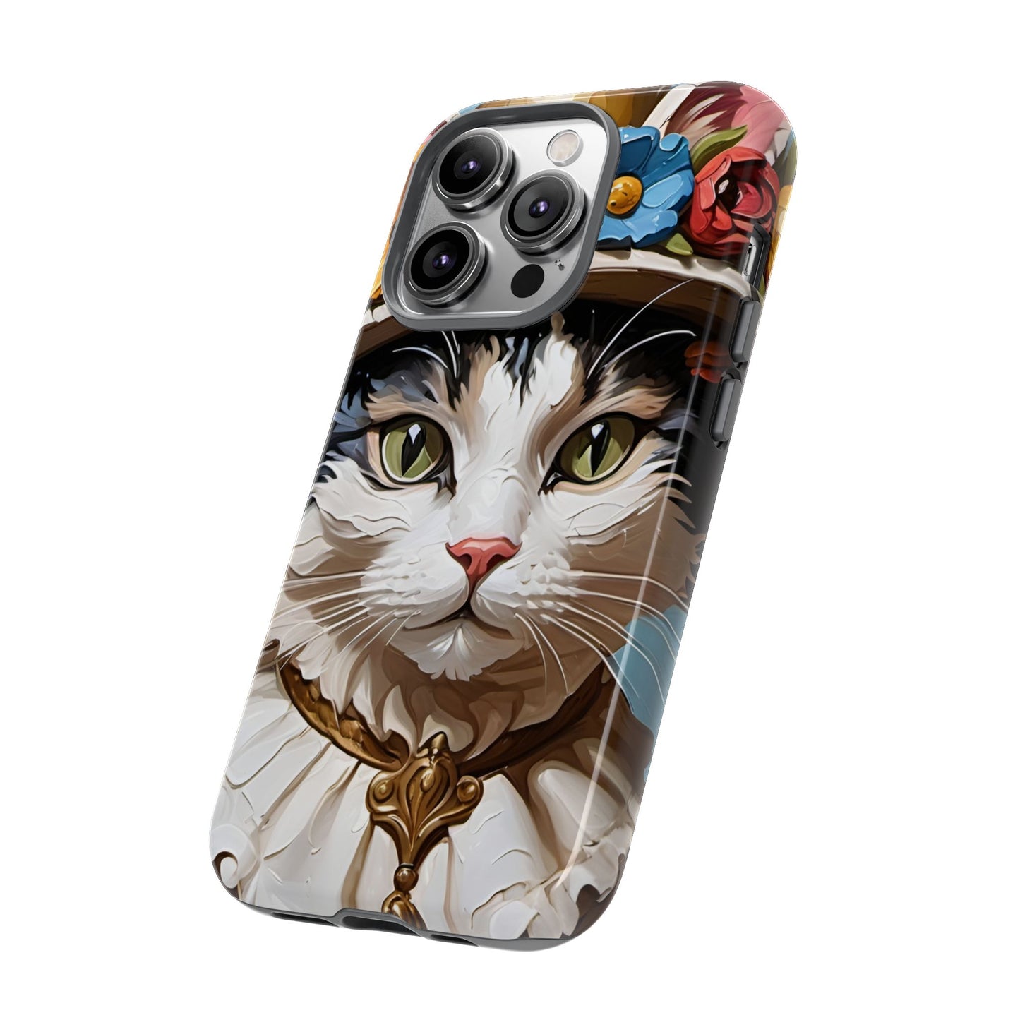 Oil Painting Cat Tough Phone Cases (A Lady)