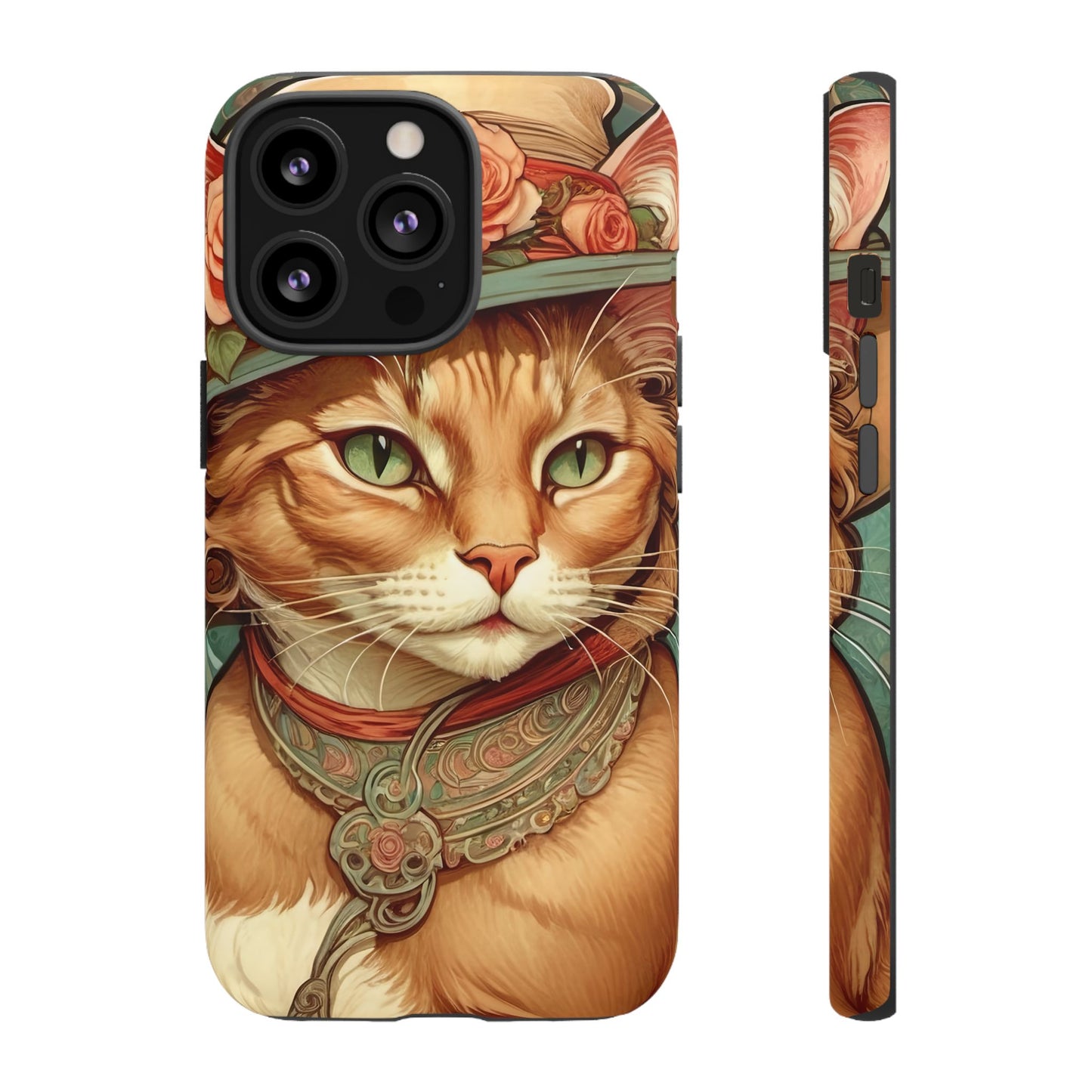 Alphonse Mucha Tough Phone Cases (A lady cat 2)