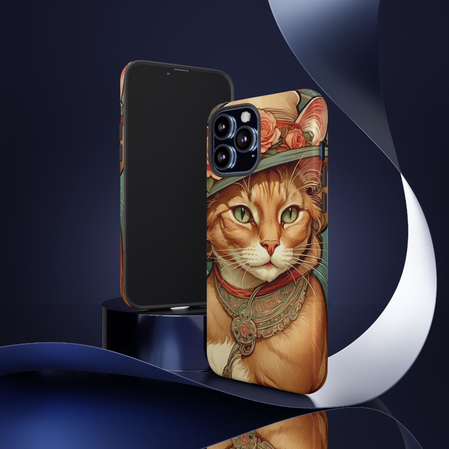 Alphonse Mucha Tough Phone Cases (A lady cat 2)