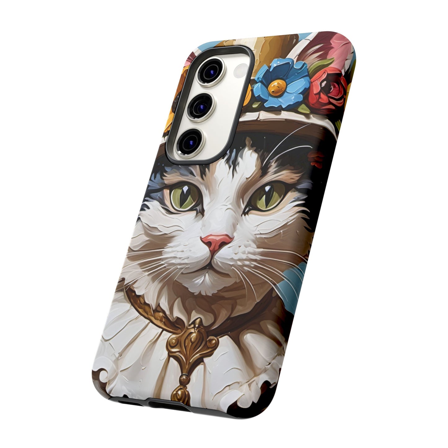 Oil Painting Cat Tough Phone Cases (A Lady)