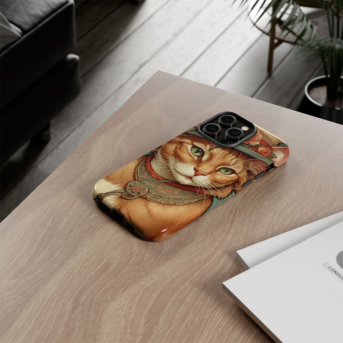 Alphonse Mucha Tough Phone Cases (A lady cat 2)