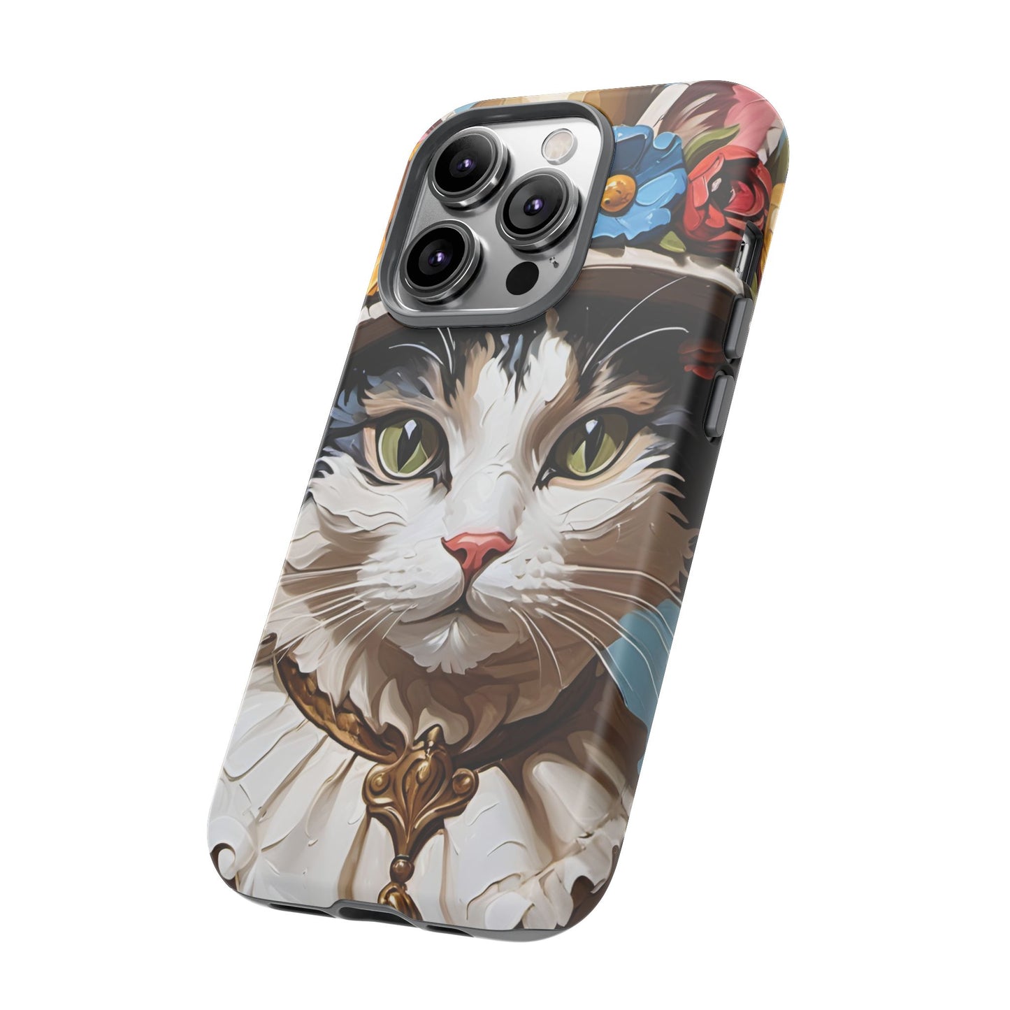 Oil Painting Cat Tough Phone Cases (A Lady)