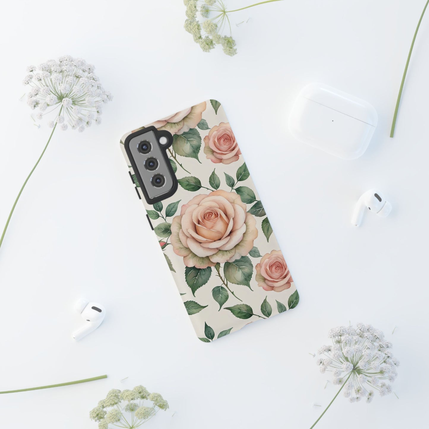 Watercolor Large Roses Tough Cases