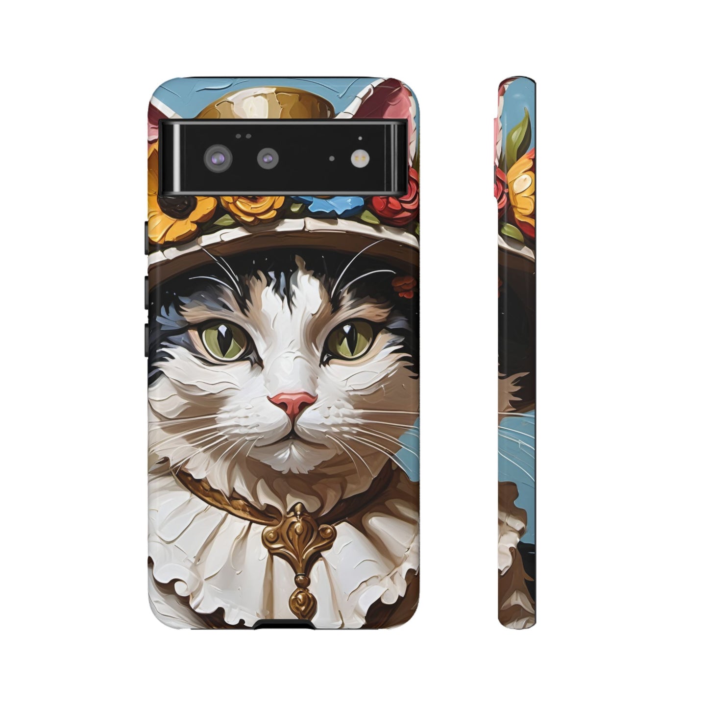 Oil Painting Cat Tough Phone Cases (A Lady)