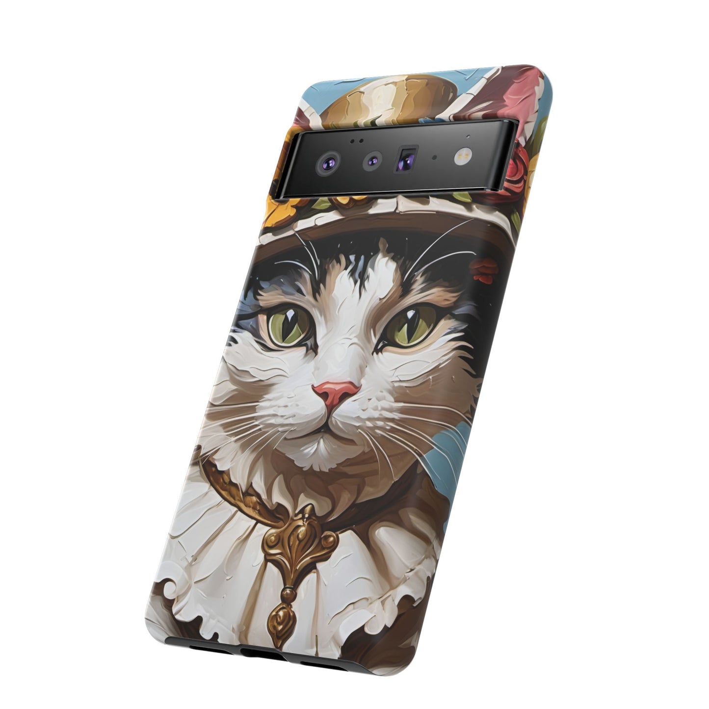 Oil Painting Cat Tough Phone Cases (A Lady)