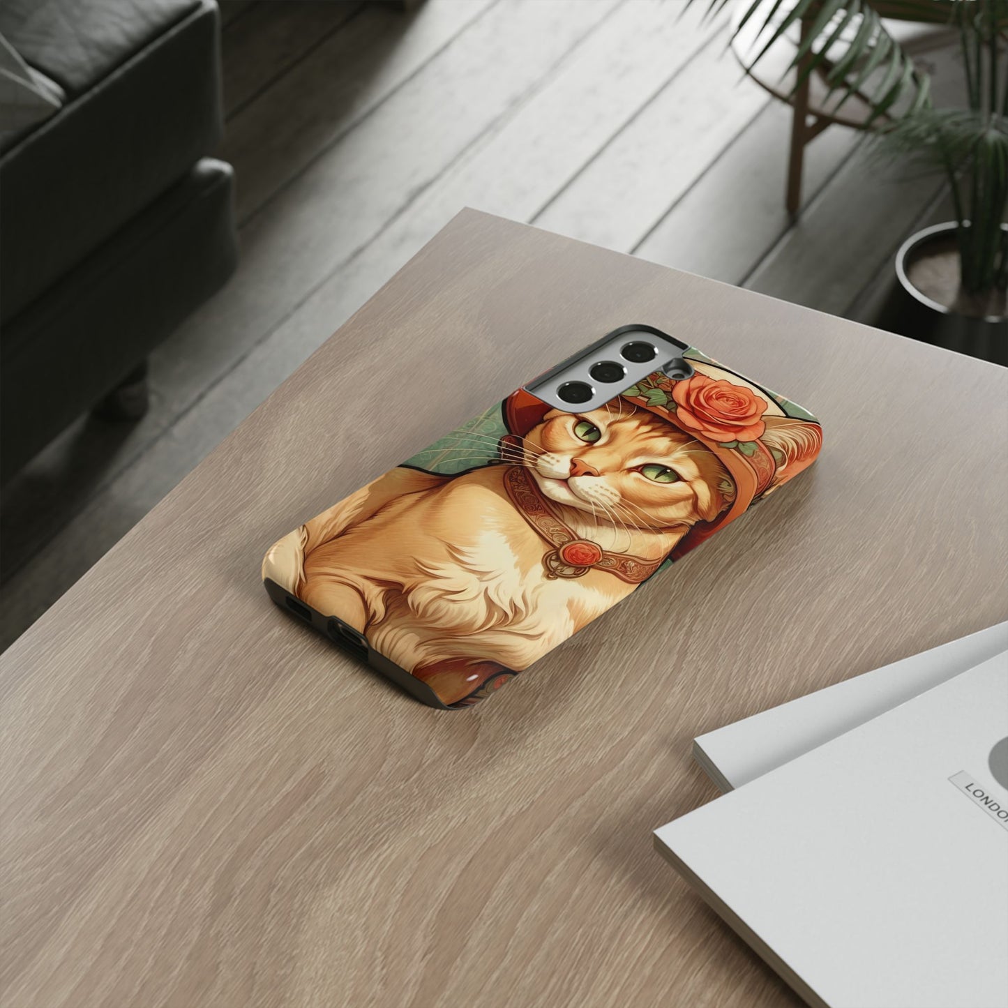 Alphonse Mucha Tough Phone Cases (A lady cat)