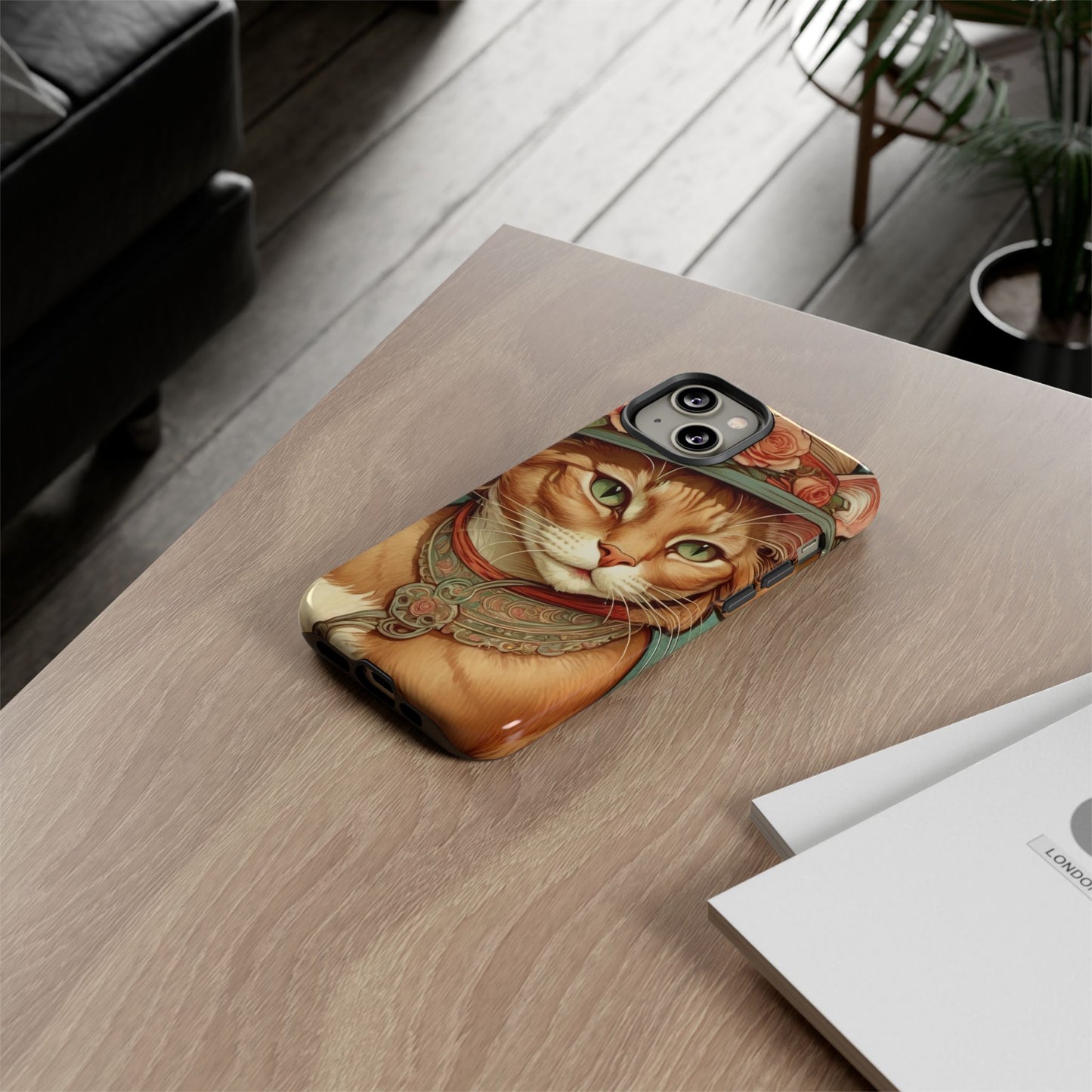 Alphonse Mucha Tough Phone Cases (A lady cat 2)