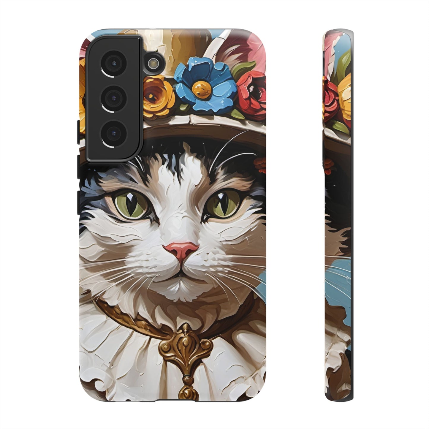 Oil Painting Cat Tough Phone Cases (A Lady)