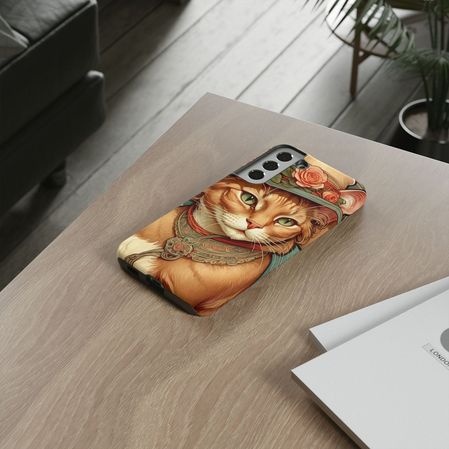 Alphonse Mucha Tough Phone Cases (A lady cat 2)