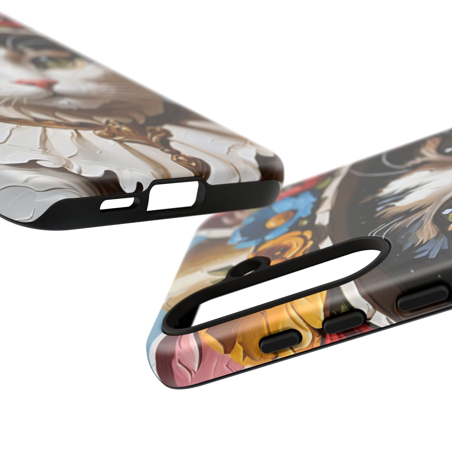 Oil Painting Cat Tough Phone Cases (A Lady)