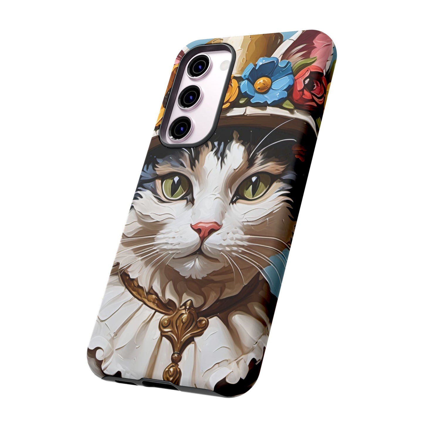 Oil Painting Cat Tough Phone Cases (A Lady)