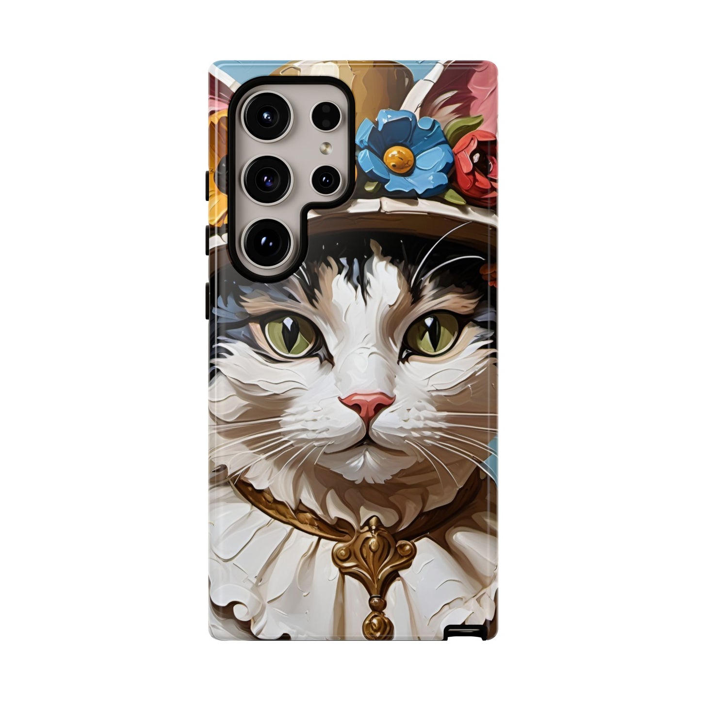 Oil Painting Cat Tough Phone Cases (A Lady)