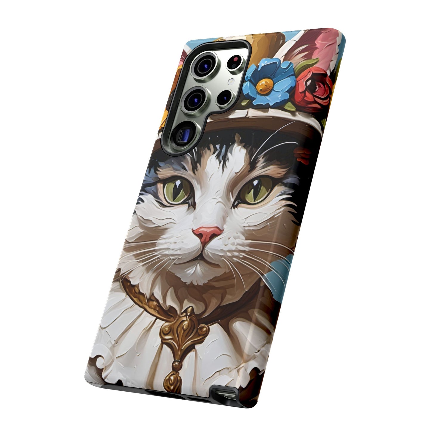 Oil Painting Cat Tough Phone Cases (A Lady)