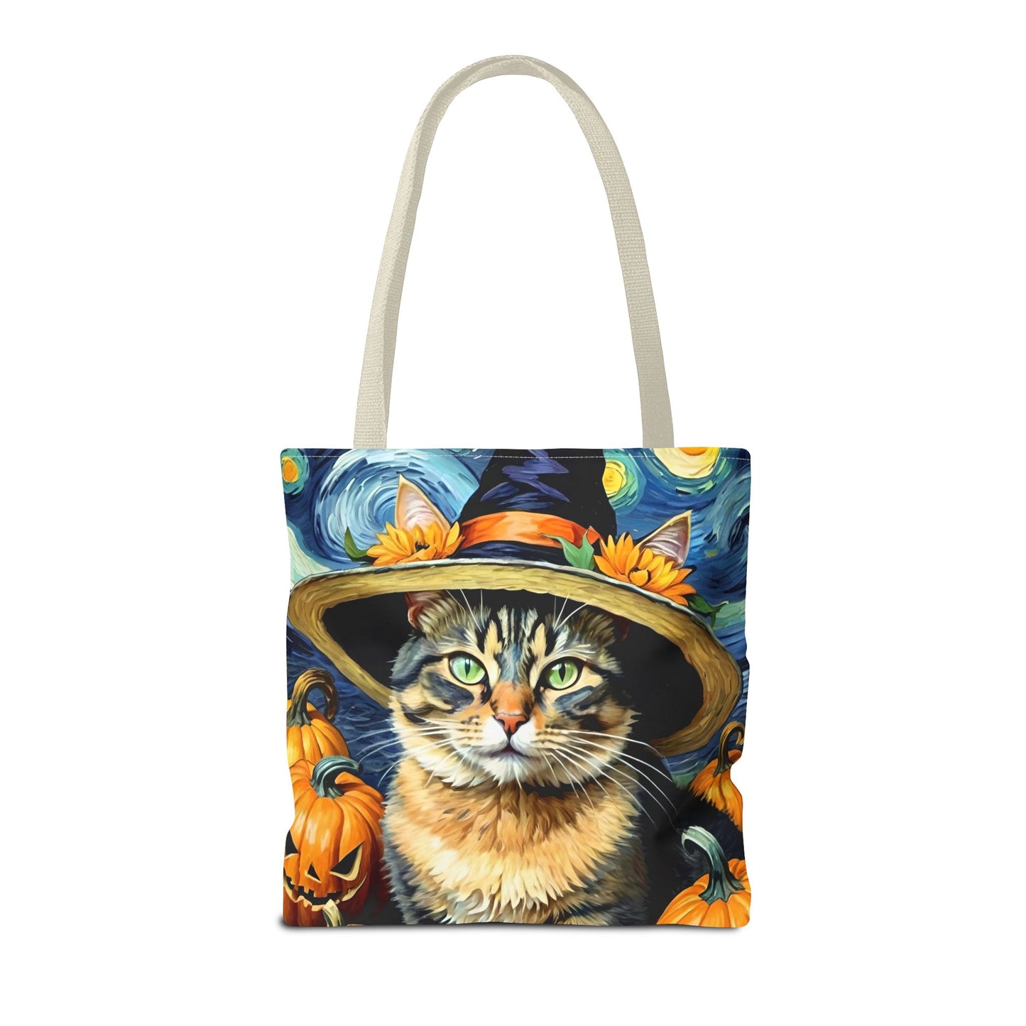 Van Gogh-Inspired Halloween Cat Tote