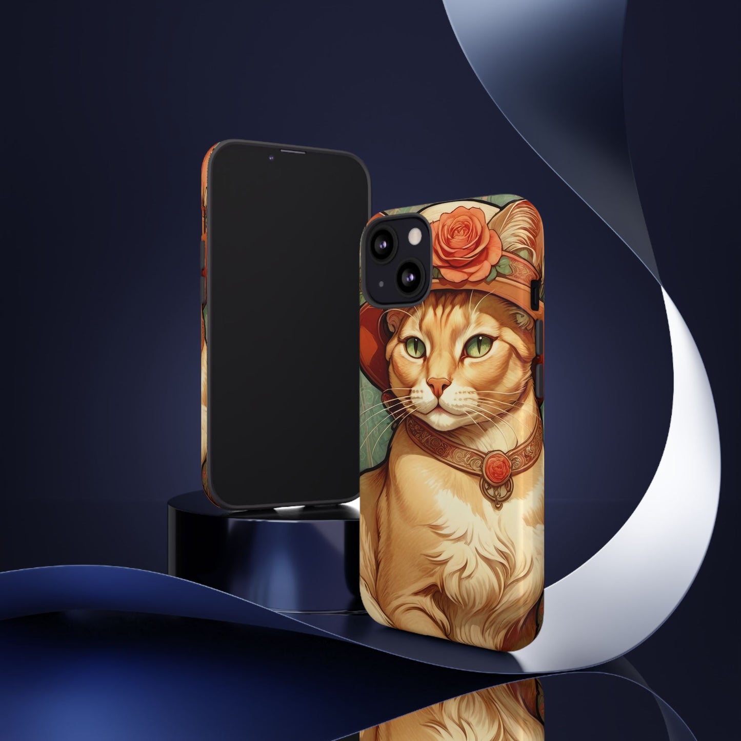 Alphonse Mucha Tough Phone Cases (A lady cat)