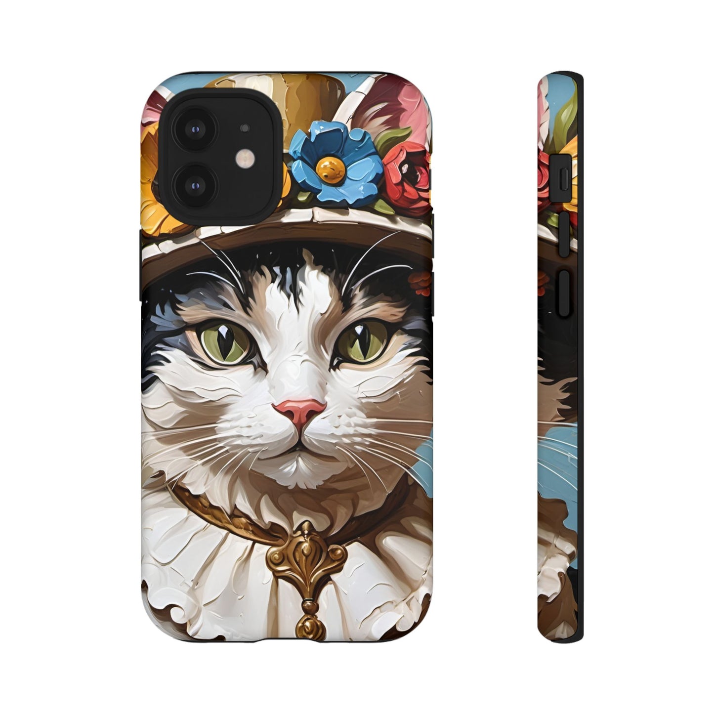 Oil Painting Cat Tough Phone Cases (A Lady)