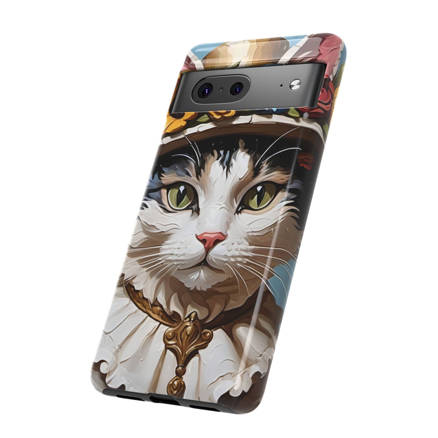 Oil Painting Cat Tough Phone Cases (A Lady)