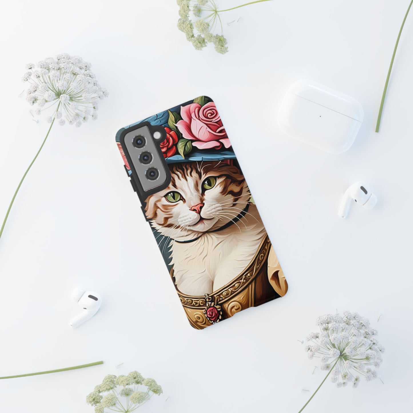 Oil Painting Cat Tough Phone Cases (A Lady 2)
