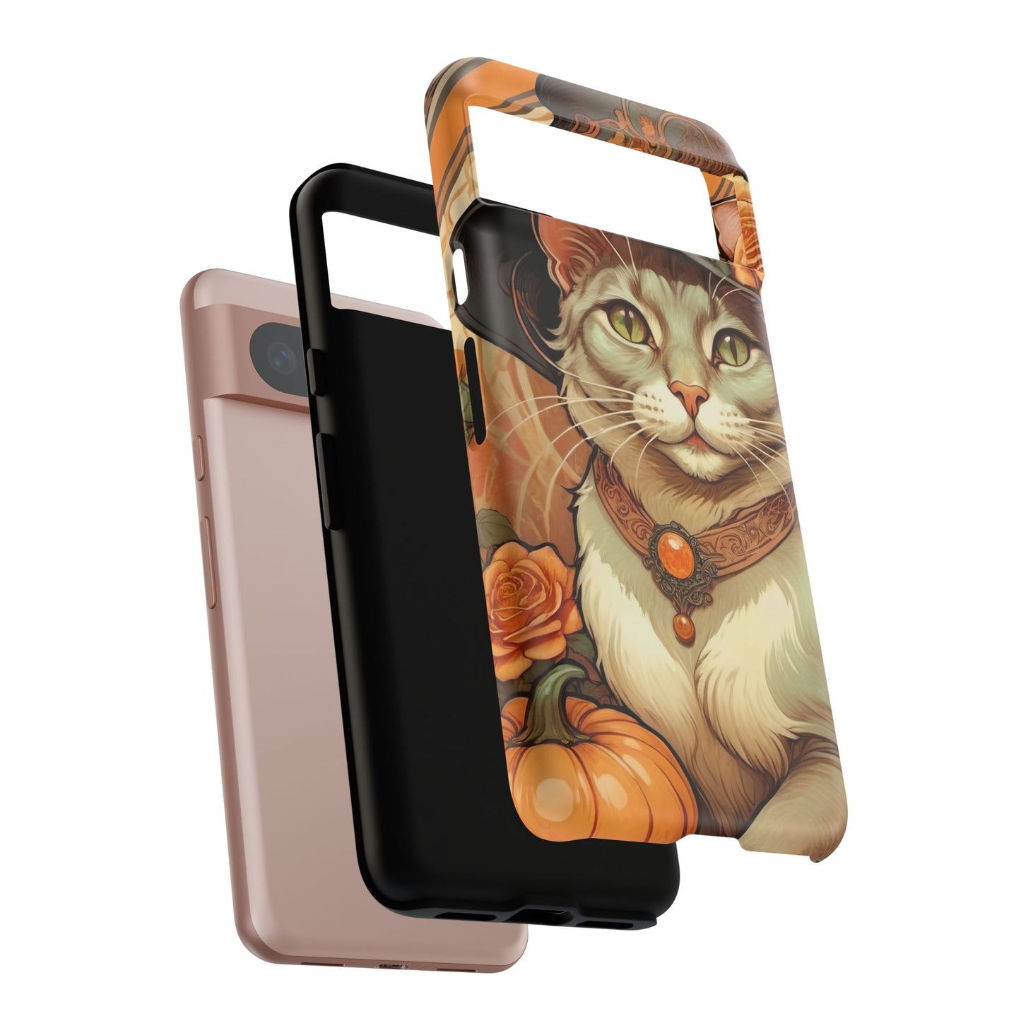 Halloween Alphonse Mucha Tough Phone Cases (A gentleman cat)