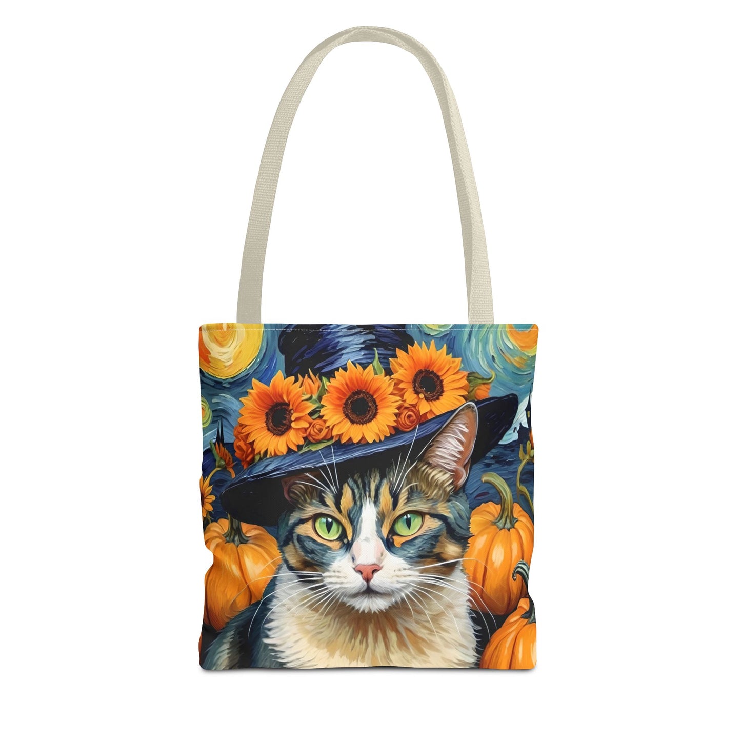 Van Gogh-Inspired Halloween Cat Tote
