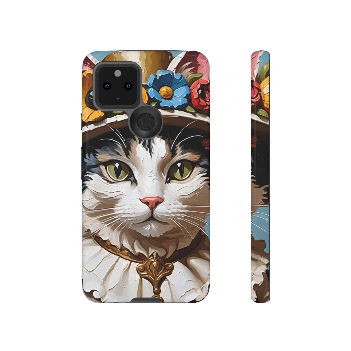 Oil Painting Cat Tough Phone Cases (A Lady)